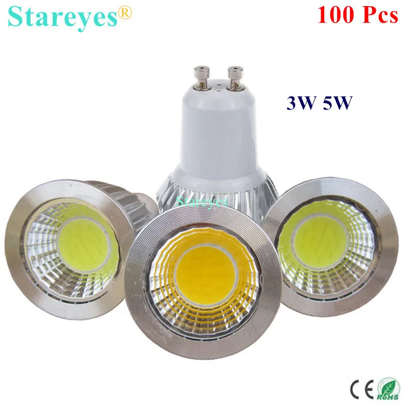 

Free shipping 100 pcs Dimmable 5W 3W GU10 E27 B22 E14 GU5.3 MR16 LED COB Spotlight Downlight droplight Light lamp Bulb Lighting