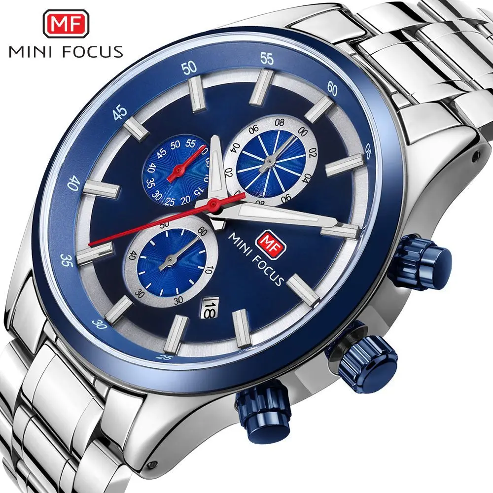 

MINIFOCUS Mens Quartz Analog Watch Luxury Top Fashion Sport Wristwatch Waterproof Stainless Male Watches Clock Relogio Masculino