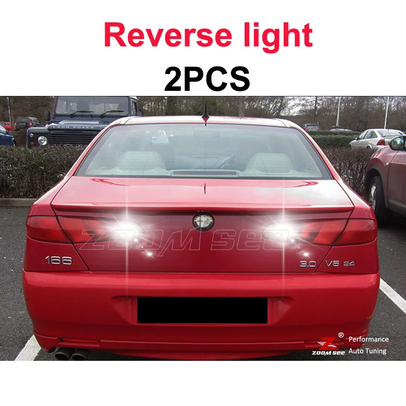 Canbus Белый светодиодный резервная лампочка заднего хода+ лампа номерного знака для Alfa Romeo 166 внешний свет комплект(1998-2007 - Испускаемый цвет: Reverse light
