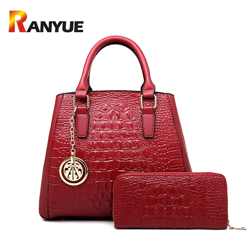 Fashion Crocodile Pattern font b Women b font Leather Big Shoulder font b Bags b font