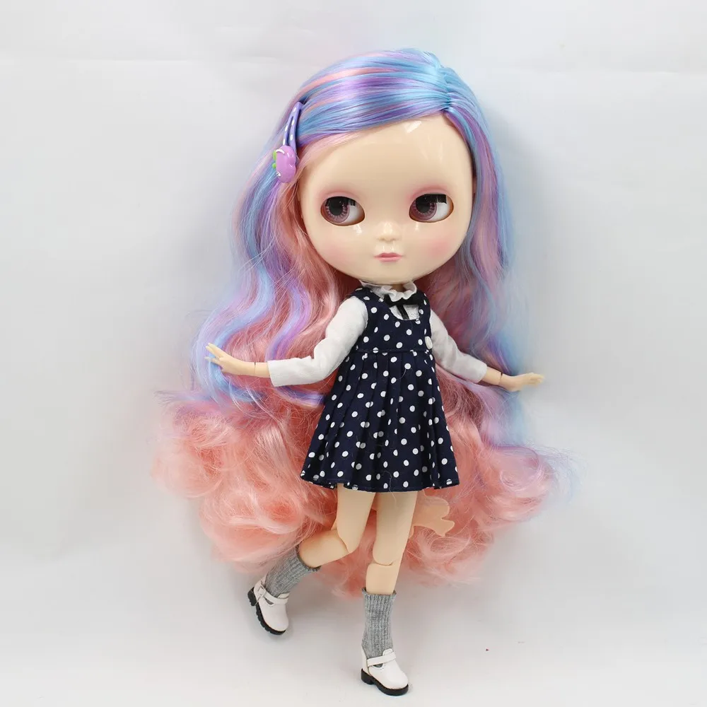Fortune Days F&D New ICY Doll Same As Factory Blyth doll Nude Doll Joint Colorful Hair Mixed Color Pink& Purple& Blue
