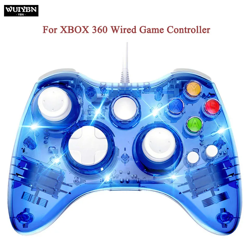 WUIYBN 360 Joypad беспроводной игровой контроллер Джойстик для xbox 360 геймпад microsoft xbox 360 контроллер - Цвет: wired Blue