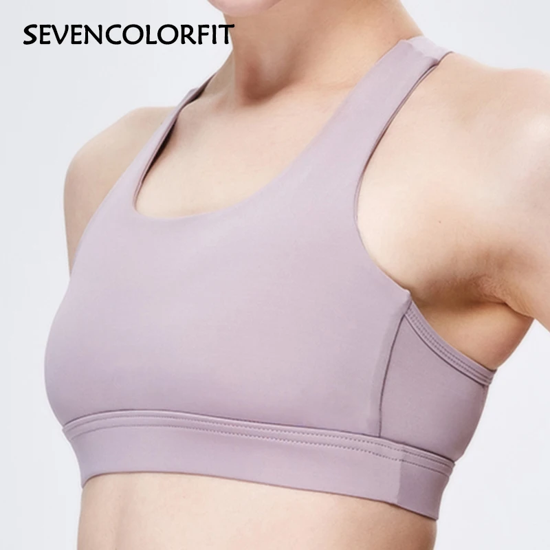 Sevencolorfit сексуальный спортивный бюстгальтер прочный мягкий Для женщин бюстгальтер без косточек фитнес-Спорт тренировки Йога бюстгальтер топик без спинки Топ