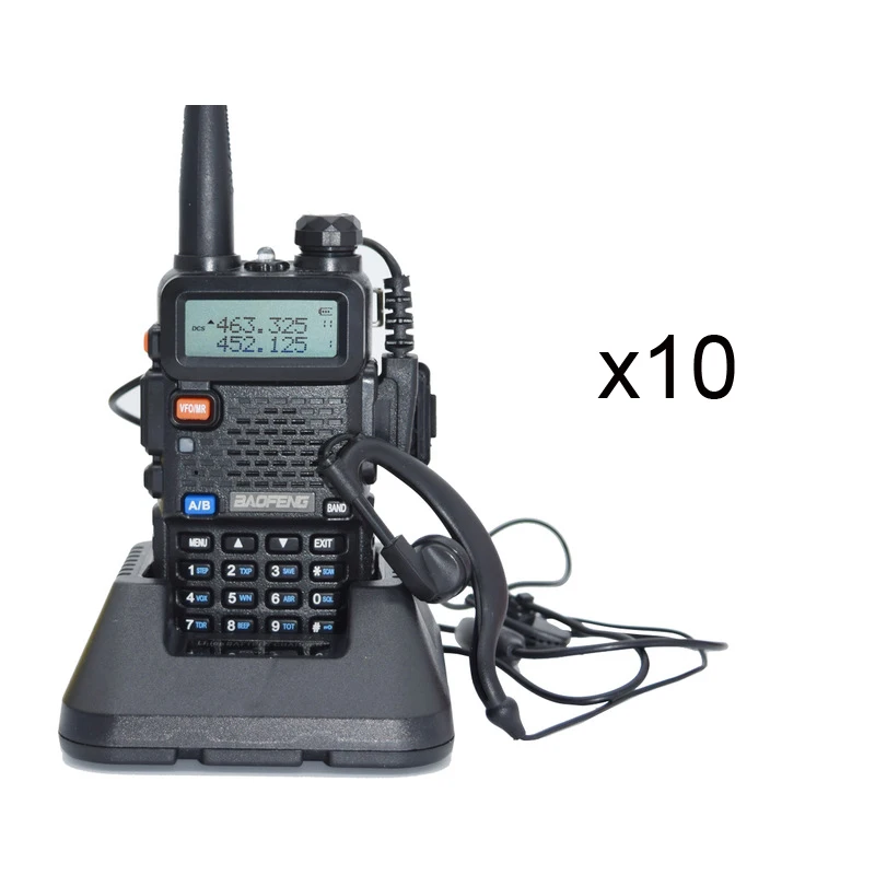 10 шт. Baofeng UV-5R Walkie talkie CB радио УКВ 136-174 мГц UHF 400-520 мГц Портативный два способ радио