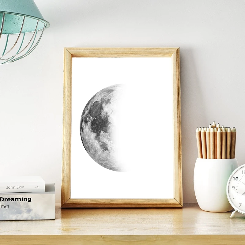 Moon Phases Canvas Prints Kids Room Decor