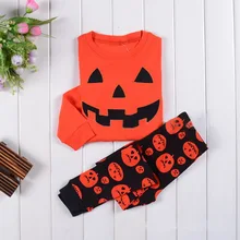2017 Halloween Vêtements Pour Enfants Ensemble Survêtement Pour Les Garçons Filles Potiron De Bande Dessinée T-shirt + Pantalon 2 Pcs Nouveau Design enfants Vêtements Costumes