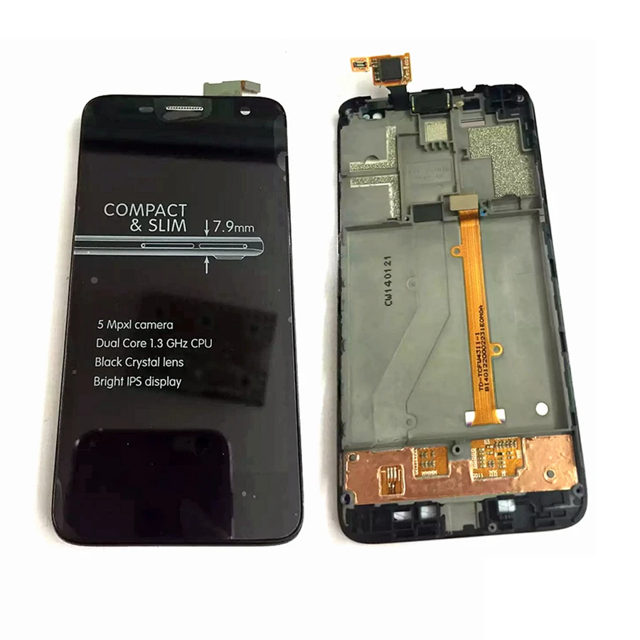 Full LCD Display Touch Screen Digitizer Frame Cover Assembly For Alcatel One Touch Idol mini 6012