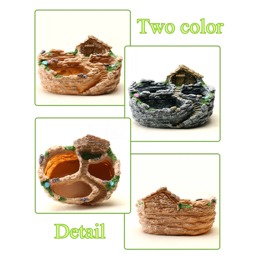 1 X Resin Garden Flower Planter Herb Cactus Succulent Plant Pot Box Home Decor