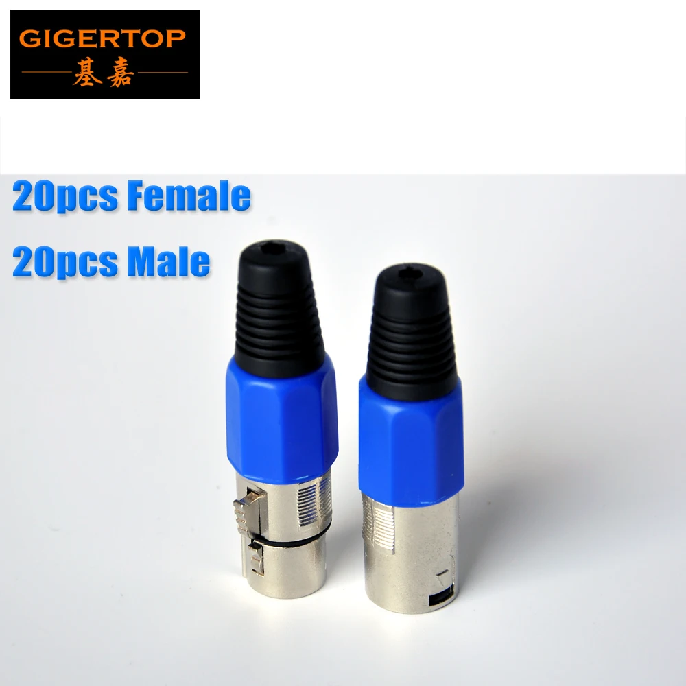

TP-C15 Fast Ship Led Stage Lighting DMX Connector 20pcs Male + 20pcs Female Daisy Chain Extended DMX512 Cable 3 Pin Single Line