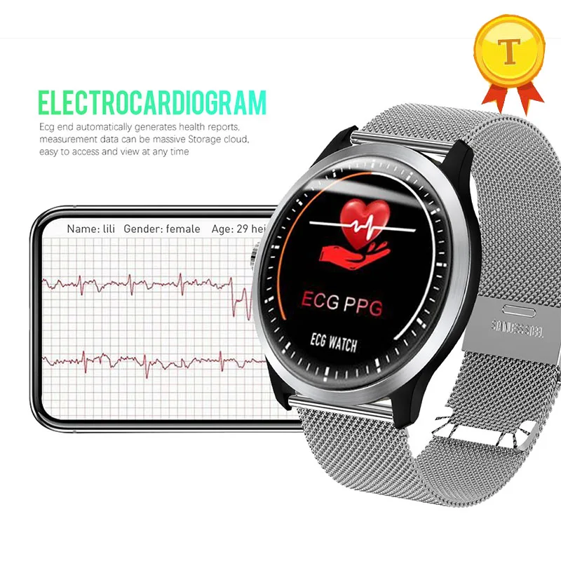 ECG PPG Смарт часы с электрокардиографом ЭКГ дисплеем Холтер монитор артериального