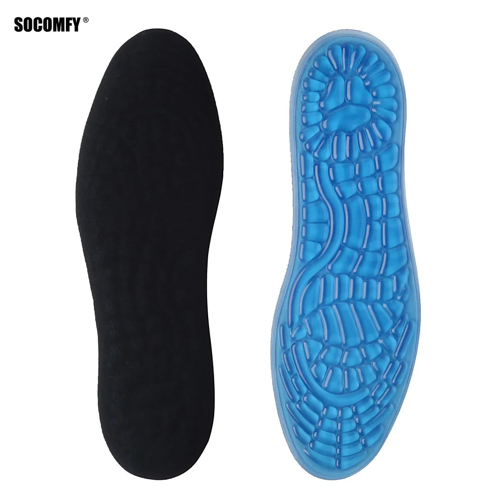 Men/Women Soft Gel Silicone Massaging Sports Insole Cushions Pad Insert For Casual