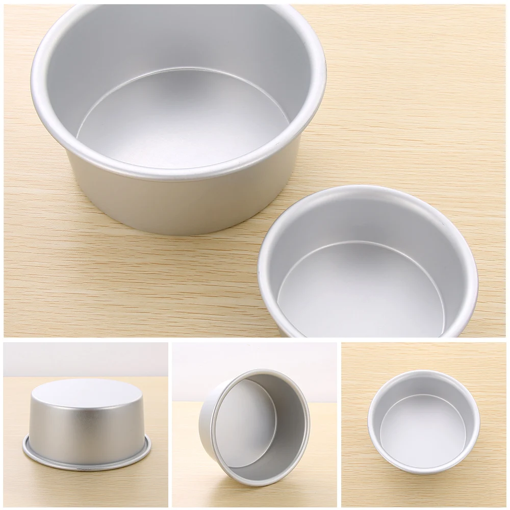

4/6/8/10inch Aluminum Alloy Cake Pan Tray Mould Fixed Bottom Bakeware Round Pattern Kitchen Pudding Mold Baking Tools
