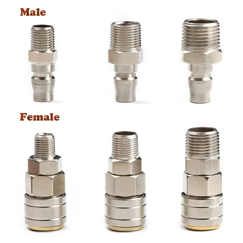 

1PC Pneumatic Fittings Air Compressor Hose Quick Coupler Plug Socket Connector Set SM+PM 20/30/40 Thread Male/Female Kit