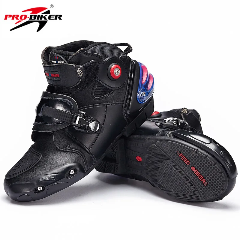 Pro botas de motocicleta Moto Short de deporte de cuero de microfibra Probiker de tobillo en zapatos Motocross Moto zapatos antideslizantes zapatos de