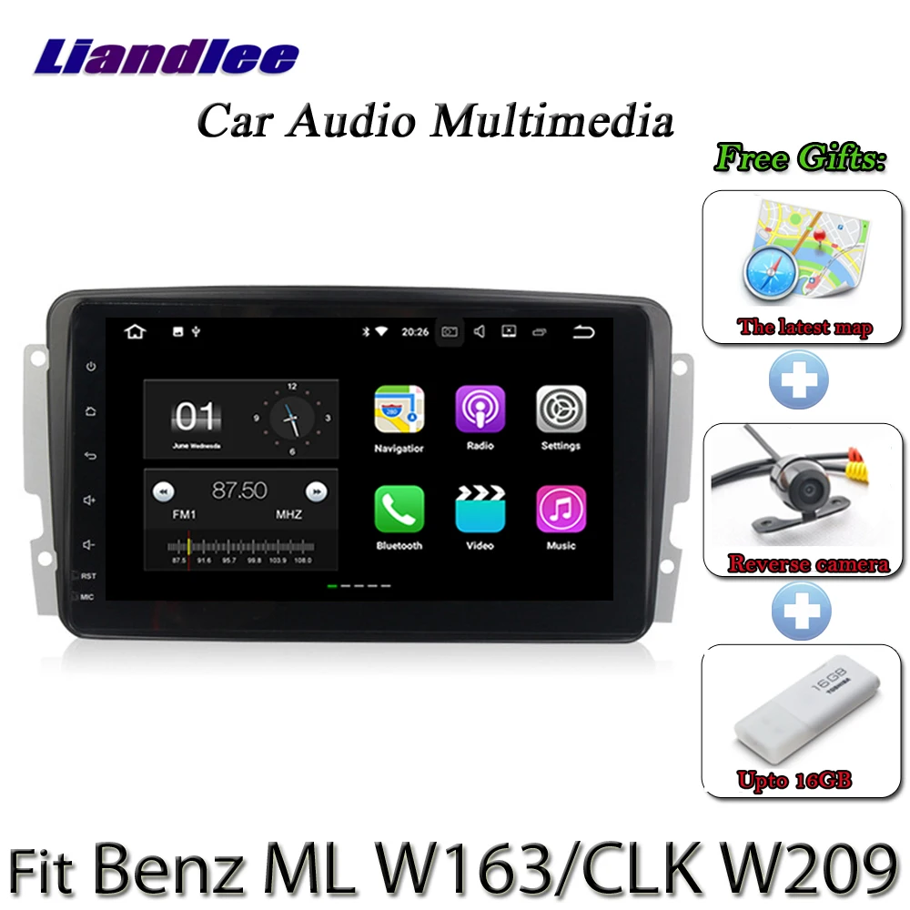 Liandlee автомобиль Android 8,0 для Mercedes Benz ML W163/CLK W209 радио gps Nav карта навигации Carplay экран Мультимедиа без DVD