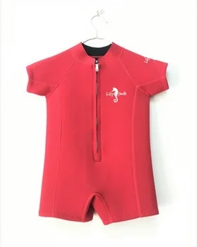 

Girls 3MM Water Sport Neoprene Snorkeling Surfing Rash Guard SwimSuit Children One Piece Short Sleeve Scuba WetSuits Diving Suit