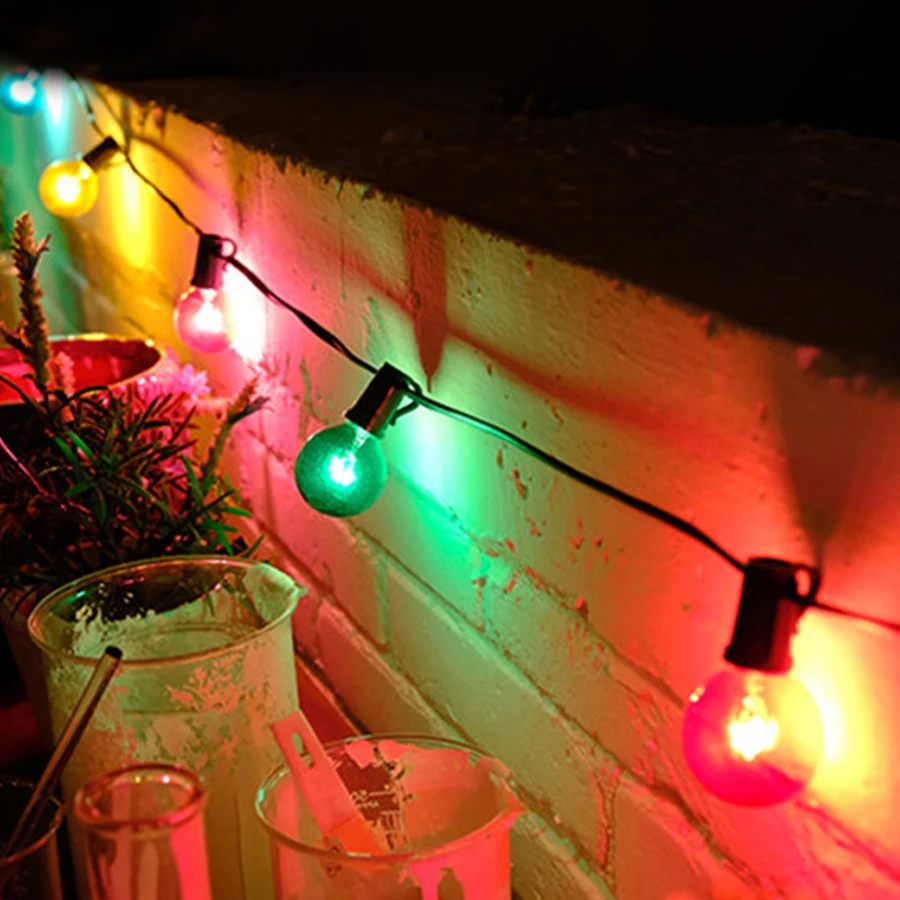 

Thrisdar 7.5M G40 Globe Bulbs Christmas Fairy String Light With 25PCS E12 5W Vintage Bulbs Party Wedding Holiday Garden Garland