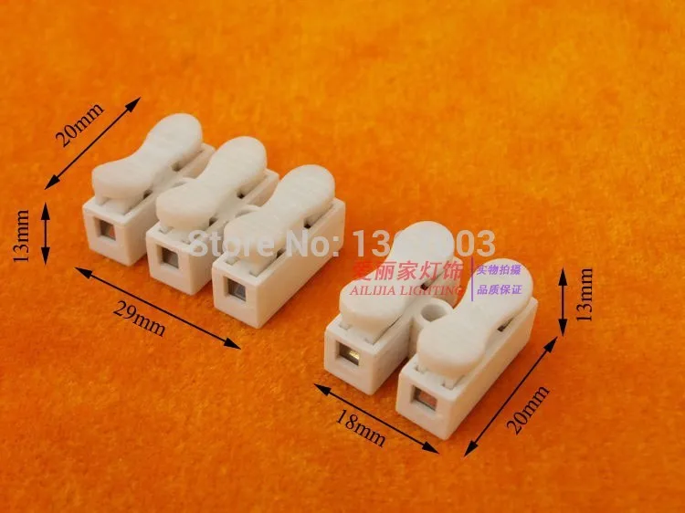 

10pcs/lot 2p/3p Spring Wire Quick Connector Splice Clamp Terminal No Welding No Screw Cable 2, 3 Way Led Strip