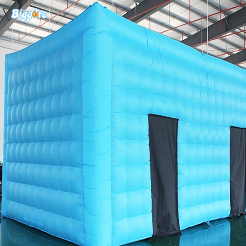 

Light Blue Air Inflated Structure Tent With Two Windows Outdoor Activities