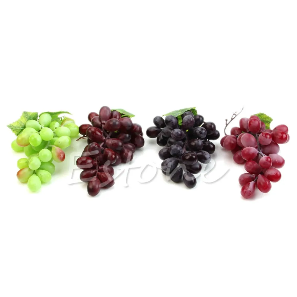 Grape Cluster Lifelike Artificial Grapes Plastic Fake Fruit Food Home