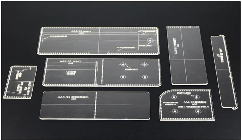 1 набор акриловый прозрачный кожаный шаблон ручной работы сумка для карт кошелек для монет короткий кошелек Трафарет Шаблон DIY кожевенное ремесло 9,5*10,5*2 см