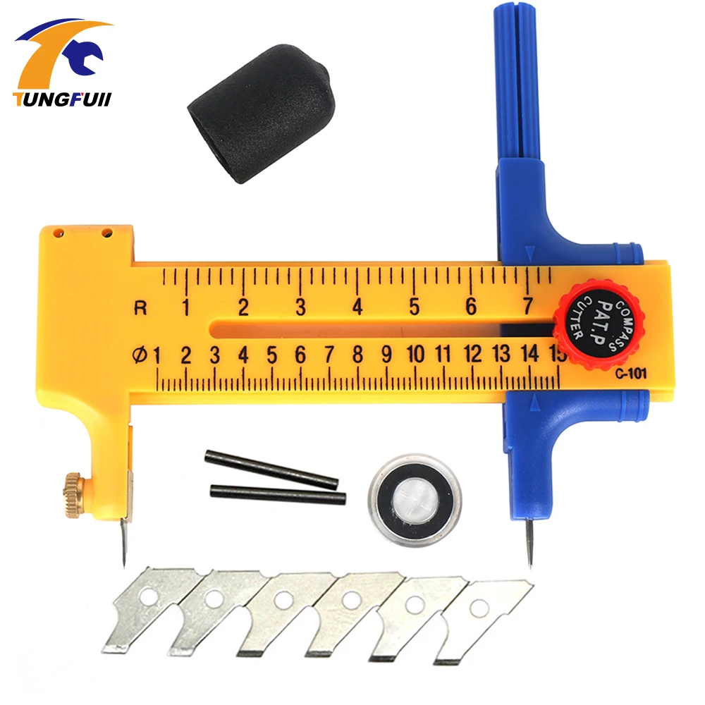 Cortador para Cortar Couro de Aço Sobresselentes dos Pces Tungfull Silverline Círculo Bússola Papéis – Filmes Inoxidável 6 Lâminas Corte Faca