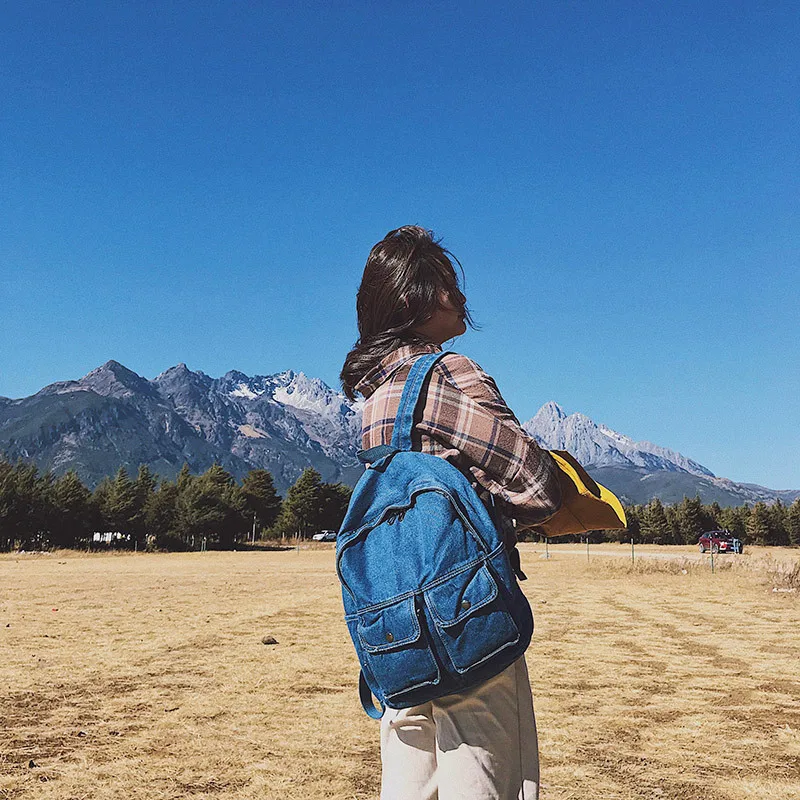 

Street Art Literary Canvas Backpack Minimalist Retro Backpack Wild Leisure Korean Schoolbag Bag Travel Backpack