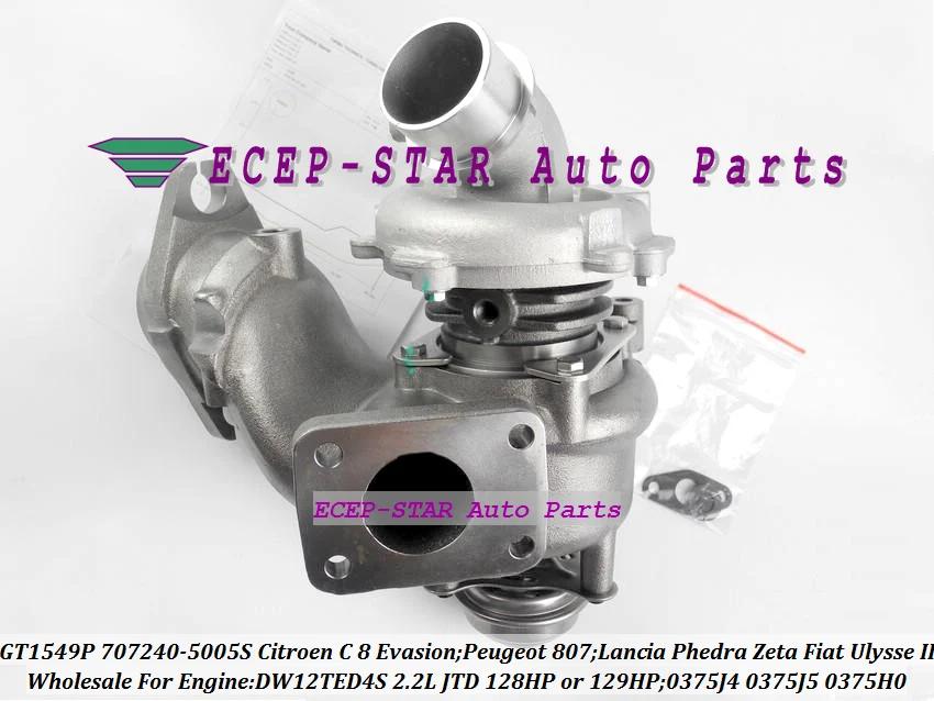 Turbo GT1549P 707240 707240-5005S 707240-5002S 0375J4 0375J5 0375H0 turbine For Citroen C8 For Fiat Ulysse II DW12TED4S 2.2L JTD (1)