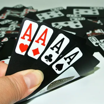 

Black Plastic Cards PVC Poker Playing Cards New Frosted Ware Resistant