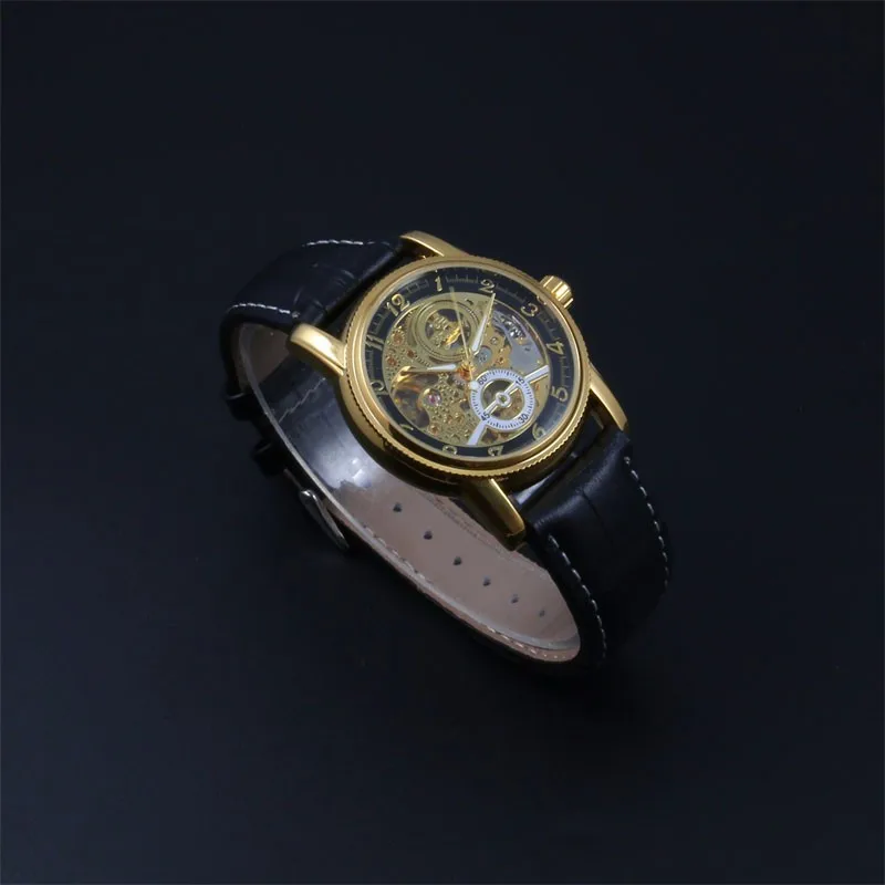 Лидирующий бренд WINNER часы Классические Мужские автоматические механические часы с автоматическим заводом Аналоговые скелетоны коричневые кожаные мужские наручные часы