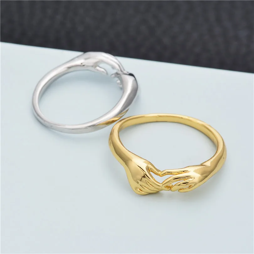 1 шт., дизайн, обнимающие руки кольца для возлюбленной гладкой бижутерии, кольца на кастет для женщин, вечерние, свадебные, для девушек