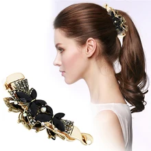 Женская заколка для волос в форме банана коготь Держатель Бабочка Смола шпилька Винтаж 108x31 мм