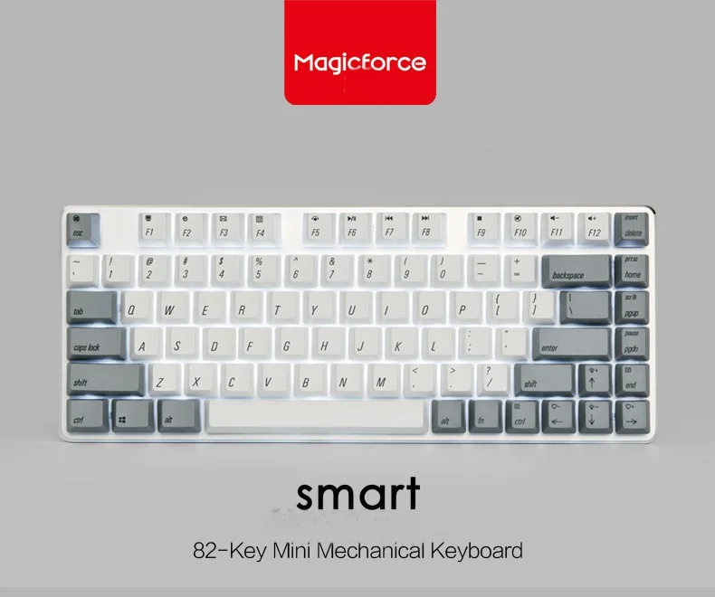 Magicforce 82 ключ PBT сублимации издание антипризрак USB проводной белый подсветкой эргономичная механическая клавиатура Gateron переключатели