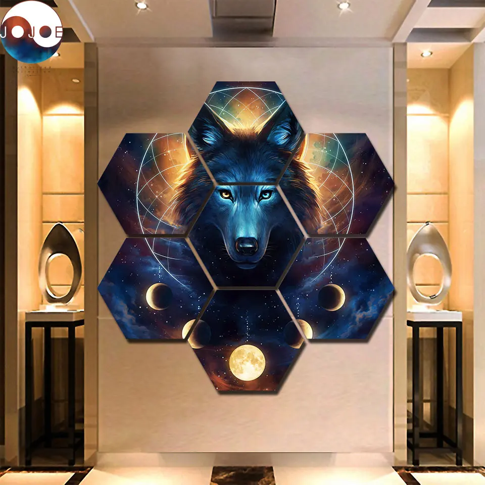 

Dream Catcher by JoJoes Art 7 Pieces Wolf Werewolf Canvas Prints Painting Wall Art Modular Picture Modern Decorative Paintings