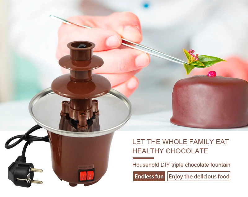 Atwfs Chocolate Fountain Machine Fondue Maker Heated 3 Tier Home
