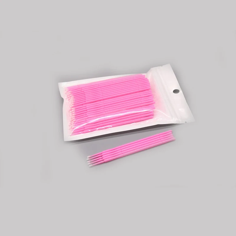 100 шт./упак. одноразовые кисти для макияжа Набор с тампоном для microbrushes клей для наращивания ресниц Инструменты ресниц удаление инструмент не оставляет ворсинок
