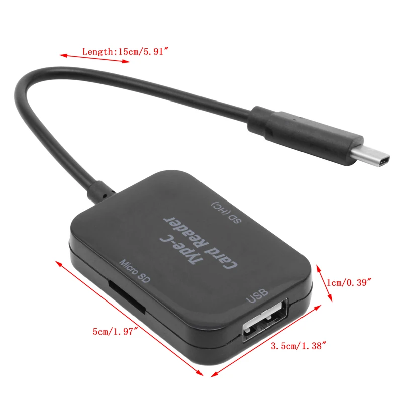 2019 Новый USB-C Тип C USB 2,0 концентратор SD памяти TF считыватель карт OTG адаптер для телефона ПК