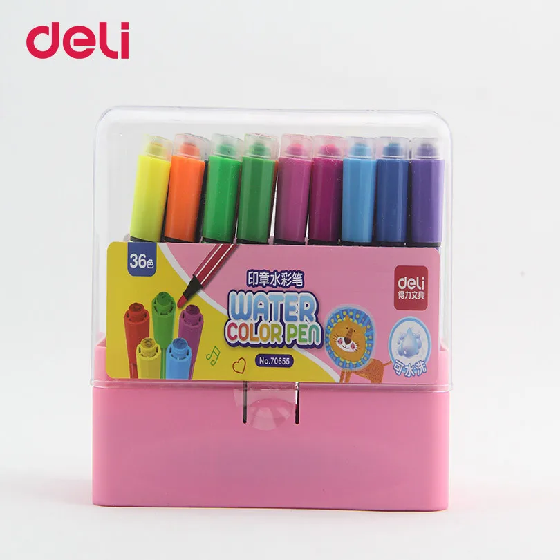 Deli 36 цветов маркерная ручка набор акварельных ручек эскиз краски водные кисти художественные тонкие цветные художественные ручки для рисования принадлежности
