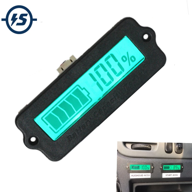 

12V LY6W Lead Acid LiPo Battery Capacity Indicator LCD Display Battery Capacity Meter Power Detect Digital IC Tester Voltmeter