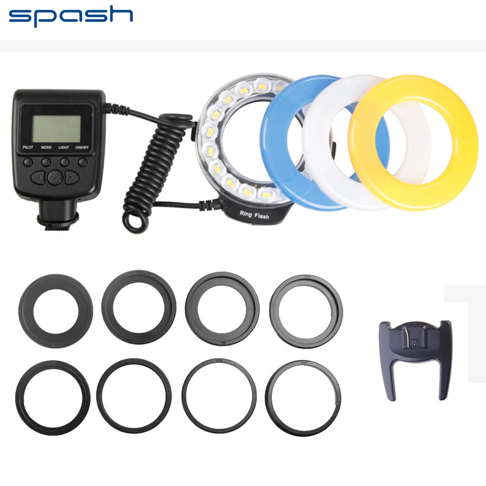 Spash RF 600D макро Кольцевая вспышка для Nikon Canon Olympus Sony Mi Горячий башмак камера ЖК