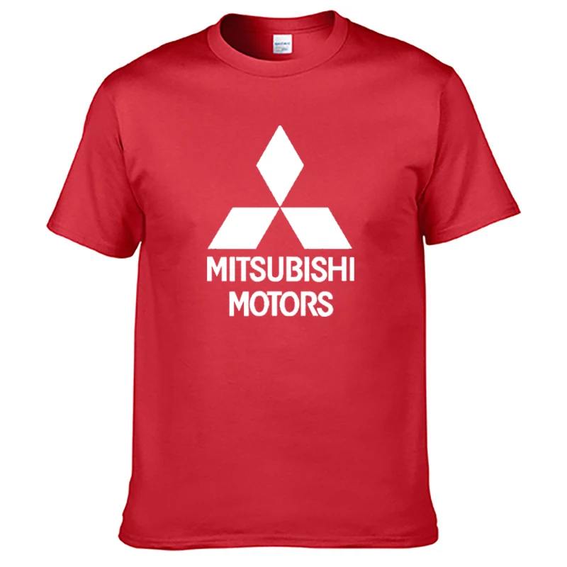 Мужская футболка с коротким рукавом и логотипом Mitsubishi, летняя повседневная мужская однотонная хлопковая футболка, модная мужская одежда в стиле хип-хоп Харадзюку