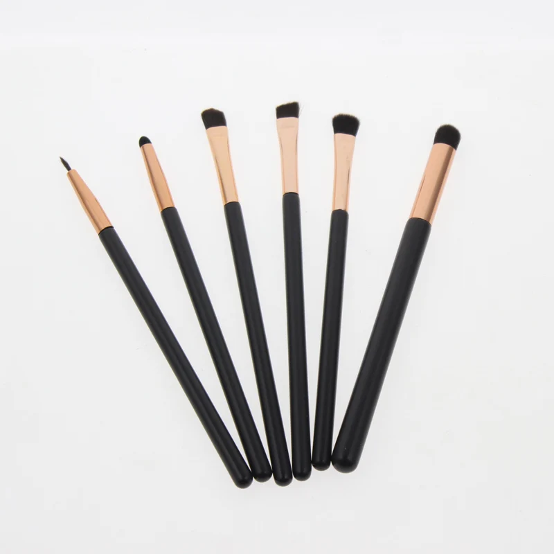 

6pcs Great Gift Cosmetic Makeup Eye Brush Kit Set Include Eye Crease Shadow Angled Highlighting Eyeliner Extra Fine Liner Brush