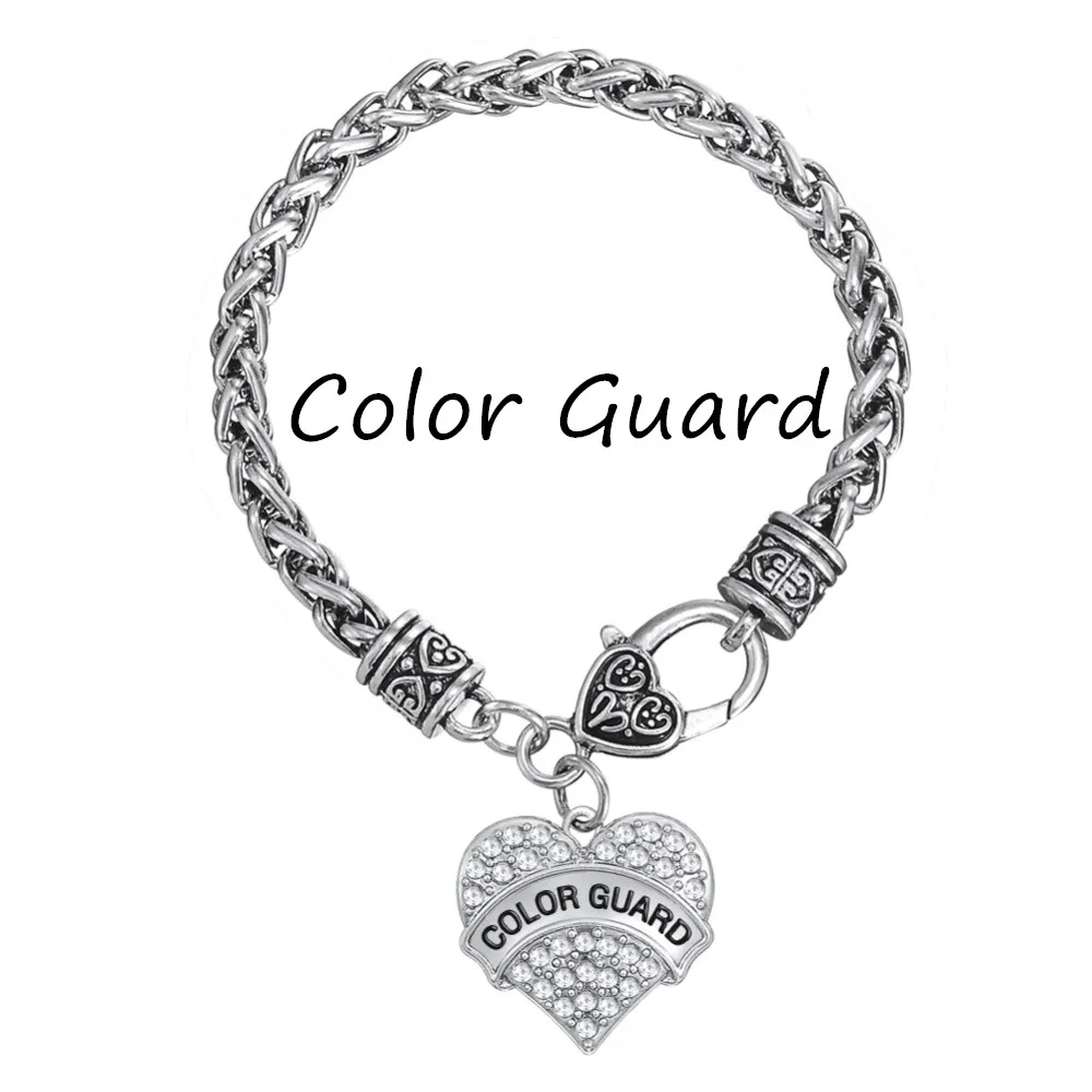

my shape Color Guard Crystal Heart Charm Bracelet Women Accessary