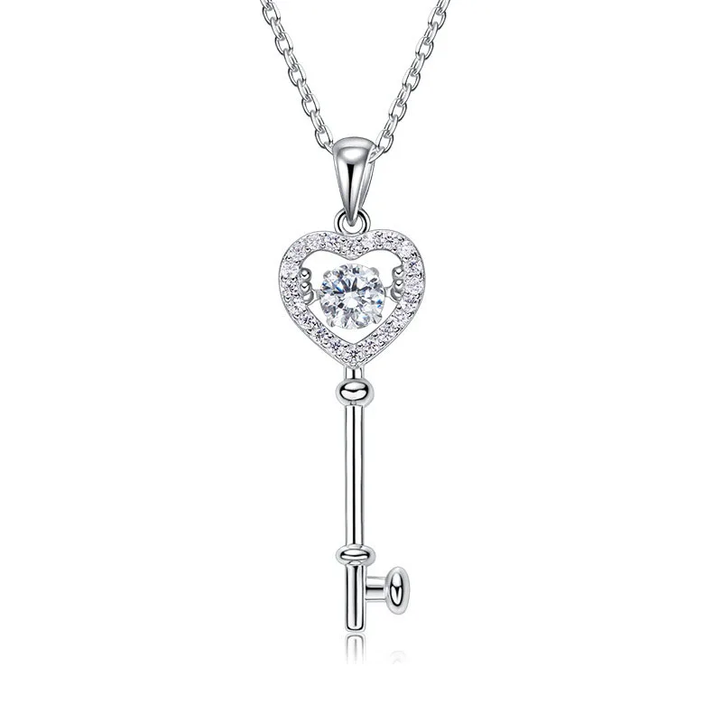 

Key S925 sterling silver pendant woman Korean necklace will dance stone