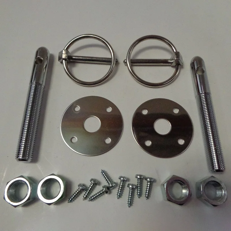

Universal Stainless Steel Car Engine Hood Lock Parts Auto Hood Pin Set Vehicle Security Lock Kit Accessories