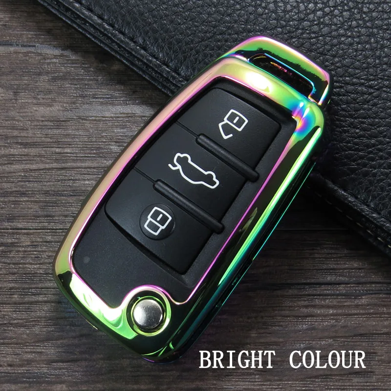 Цинковый брелок для автомобильных ключей, чехол для Audi A1 A3 A4 A5 Q3 Q5 Q7 A6 C5 C6 A7 A8 R8 S4 S5 S6 S7 S8 SQ5 RS5 A4L A6L - Название цвета: type3