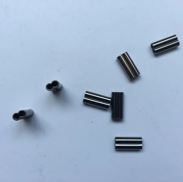 

50pcs Silver Fishing Double Oval Brass Tube Double Copper Crimping Sleeves Connector Set Box Fishing Tackle