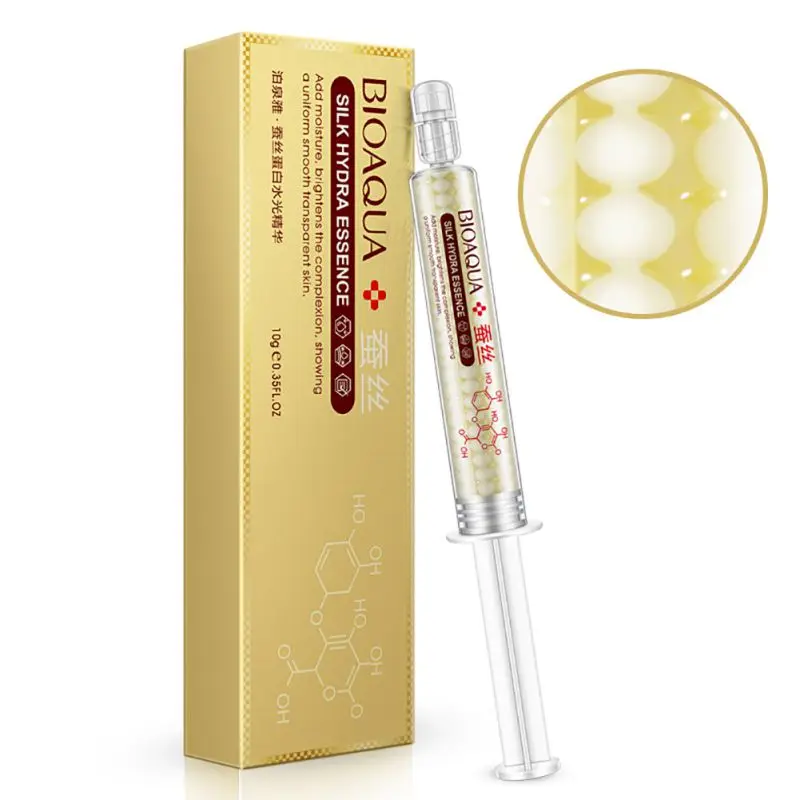 

10ml Silk Protein Hyaluronic Acid Liquid Skin Care Beauty Moisturizing Anti Wrinkle Anti Aging Collagen Essence Cream New