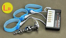 Medical Electric Shock Kit Penis Ring Time Delay Cock Massage Enlarger Ring Anal Butt Plug Stimulation Electro Sex Toys For Man