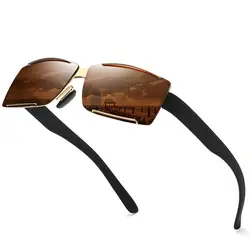 Брендовые дизайнерские поляризованные солнцезащитные очки человек вождения Тень серый квадрат солнечные очки мужские унисекс мужской